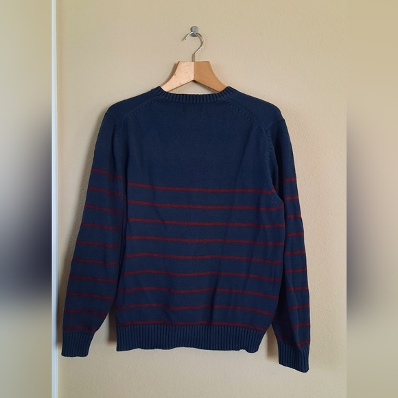 Lands End Cotton Striped Cardigan Pullover - Picture 5 of 5